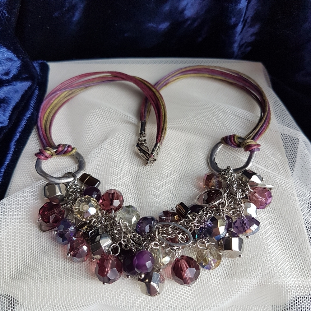 Swarovski Elements Multimedia Handmade Statement Necklace NWT